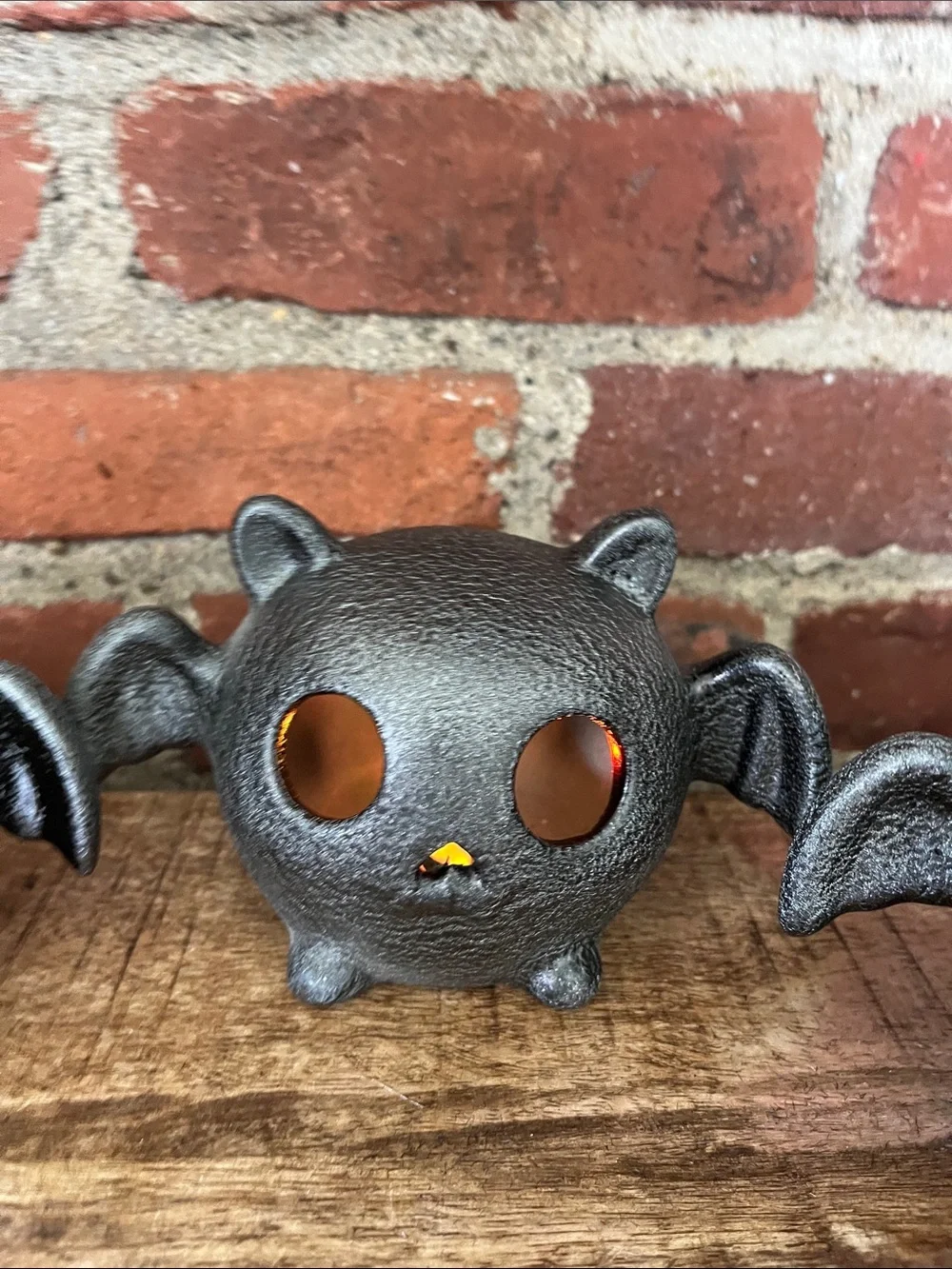 Metallic Bat Habitat Accent - Silver with Colored Eyes